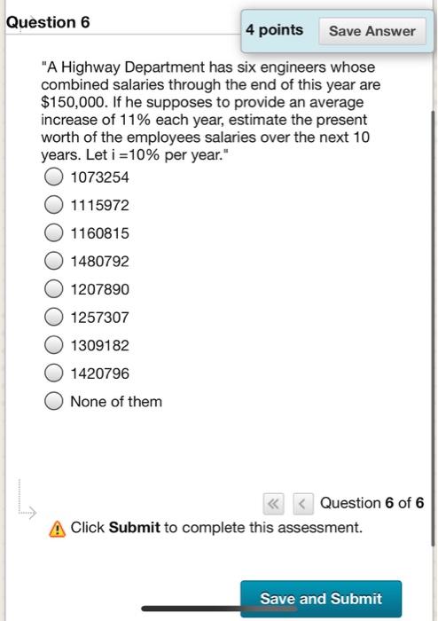 Solved Question 6 4 points Save Answer "A Highway Department | Chegg.com