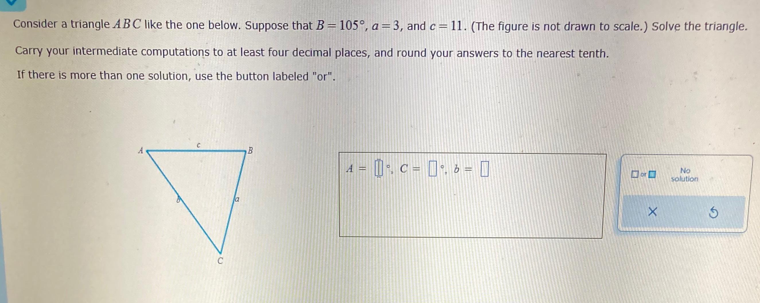 Solved Consider a triangle ABC like the one below. Suppose | Chegg.com