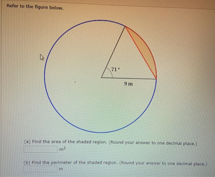 Solved Refer to the figure below. 71 9 m (a) Find the area | Chegg.com