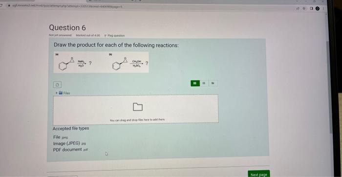 Draw the product for each of the following reactions: