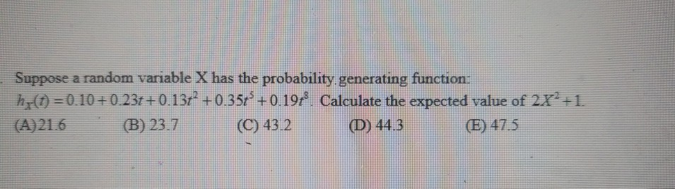 Solved Suppose a random variable X has the probability | Chegg.com