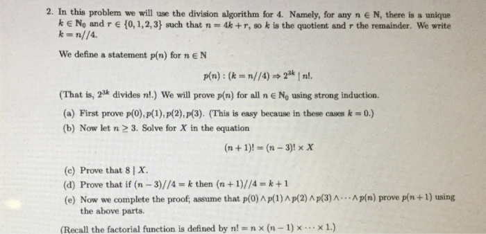 Solved 2. In this problem we will use the division algorithm | Chegg.com