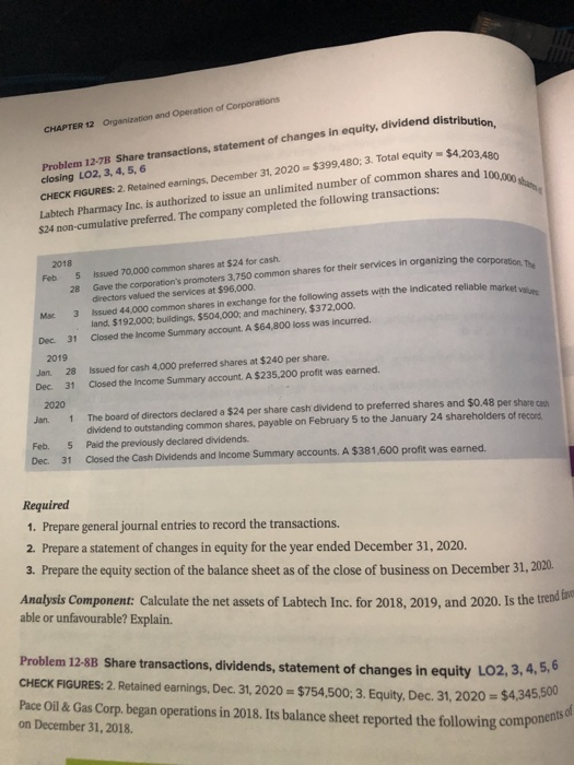 Solved CHAPTER 12 Organization and Operation of Corporations | Chegg.com