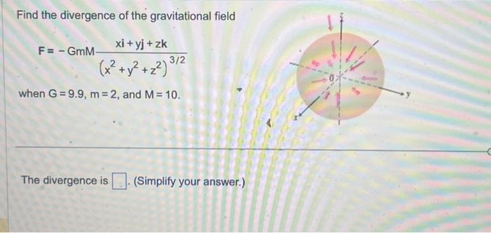 Solved Find the divergence of the gravitational field \\[ | Chegg.com