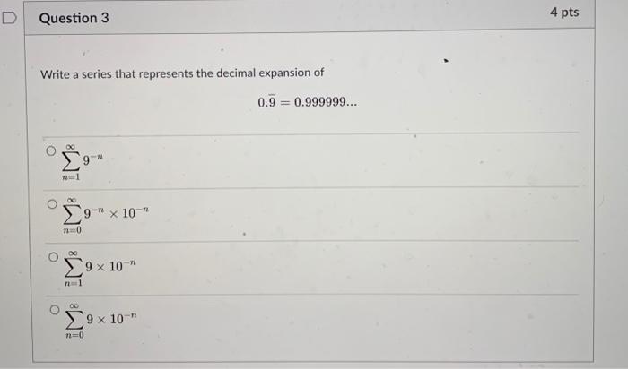 Solved Question 1 4 Pts Write The Decimal Expansion Of 3 2 Chegg Com
