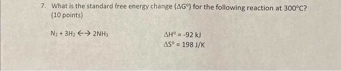What is the standard free energy change (ΔG∘) for the | Chegg.com