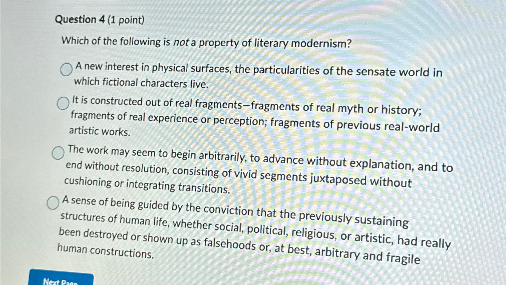 Solved Question 4 (1 ﻿point)Which Of The Following Is Not A | Chegg.com