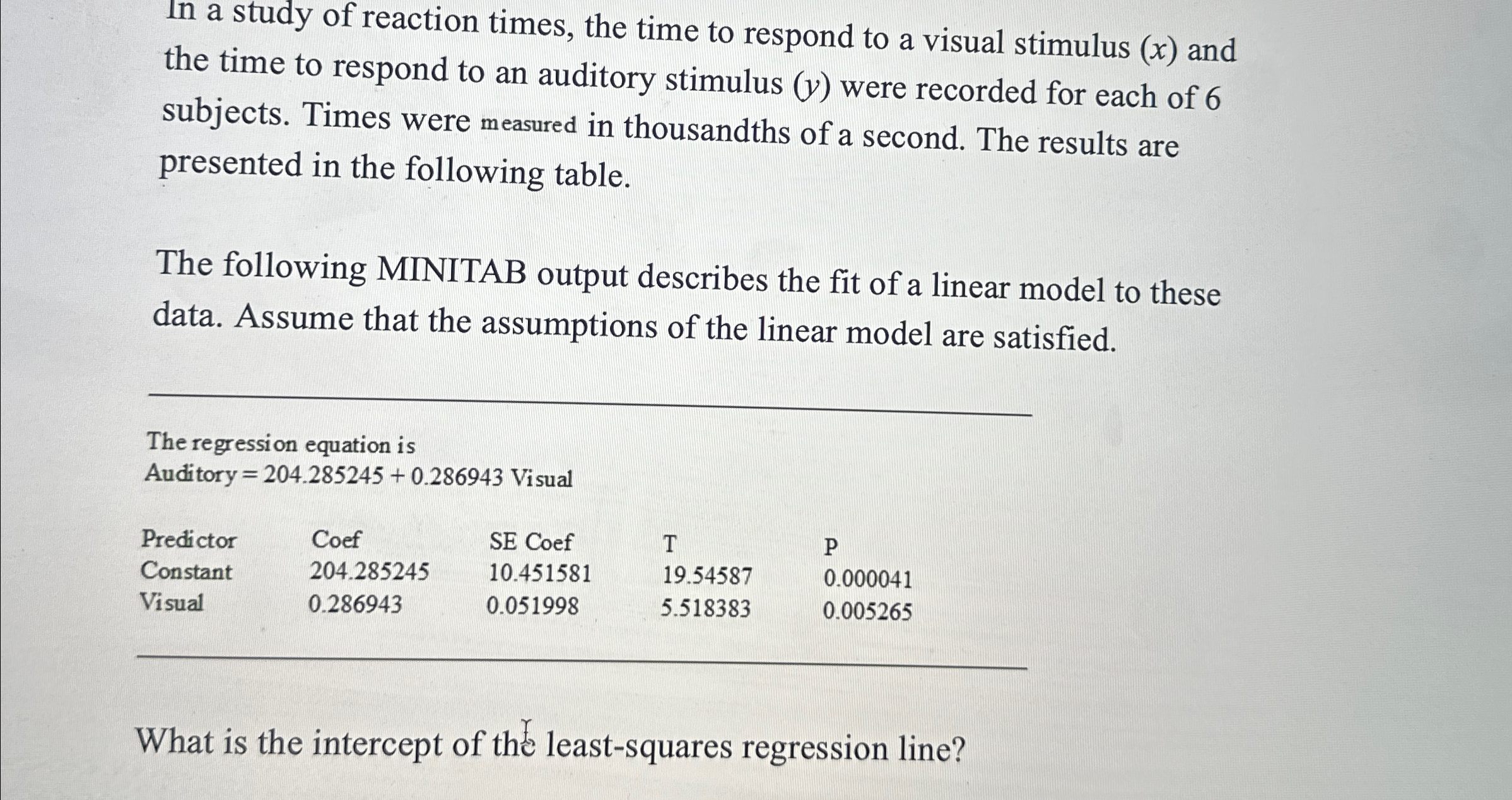 Solved In a study of reaction times, the time to respond to | Chegg.com