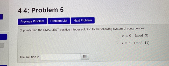 Solved 44: Problem 5 Previous Problem Problem List Next | Chegg.com