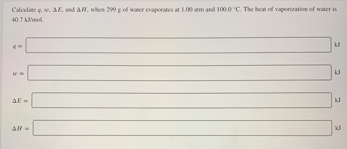 Solved Calculate Y W Ae And Ah When 299 G Of Water Ev Chegg Com