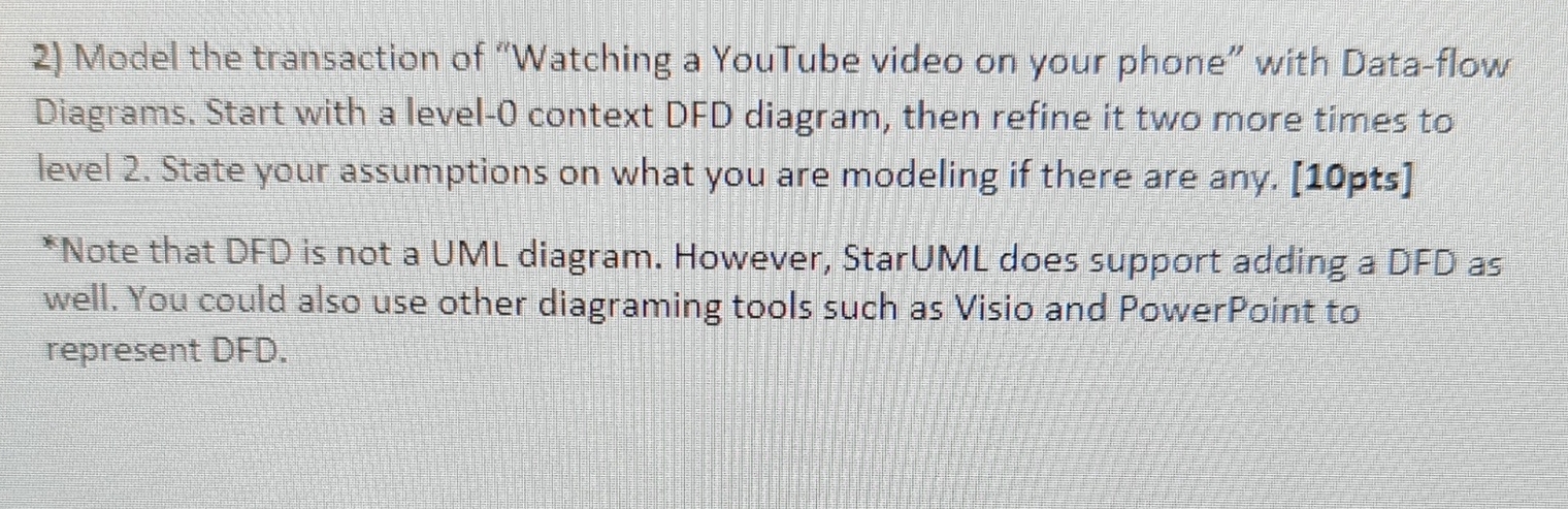 Solved Model the transaction of "Watching a YouTube video on | Chegg.com
