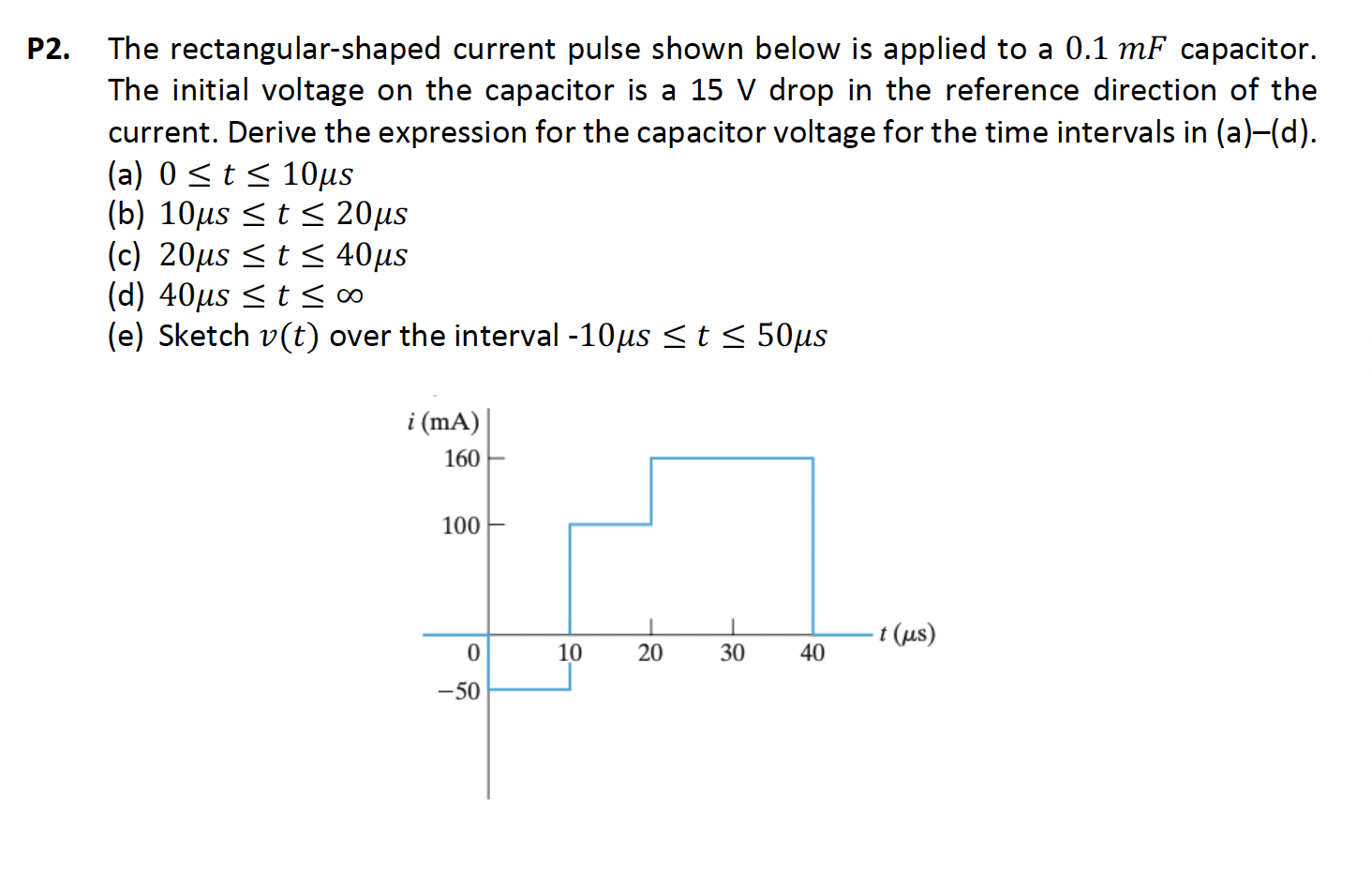 Rectangular Pulse Current Solved P2. The rectangular-shaped current pulse shown below | Chegg.com