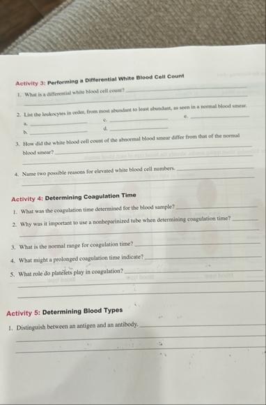 Solved Activity 3: Performing a Differential White Blood | Chegg.com
