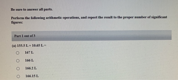 Solved Be sure to answer all parts. Perform the following | Chegg.com