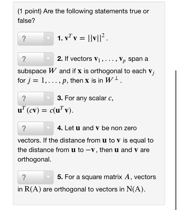 Solved 1 Point Are The Following Statements True Or Fal Chegg Com