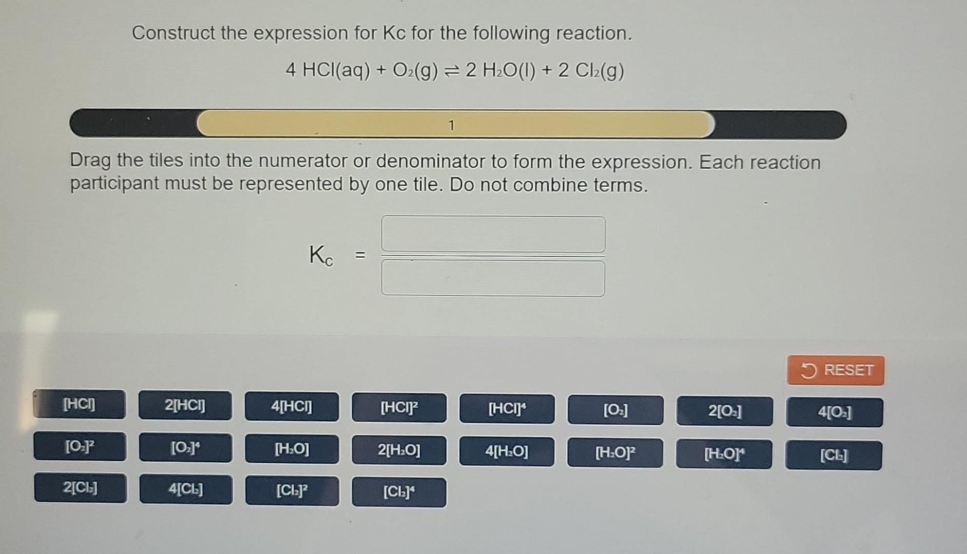 Solved Construct the expression for Kc for the following | Chegg.com