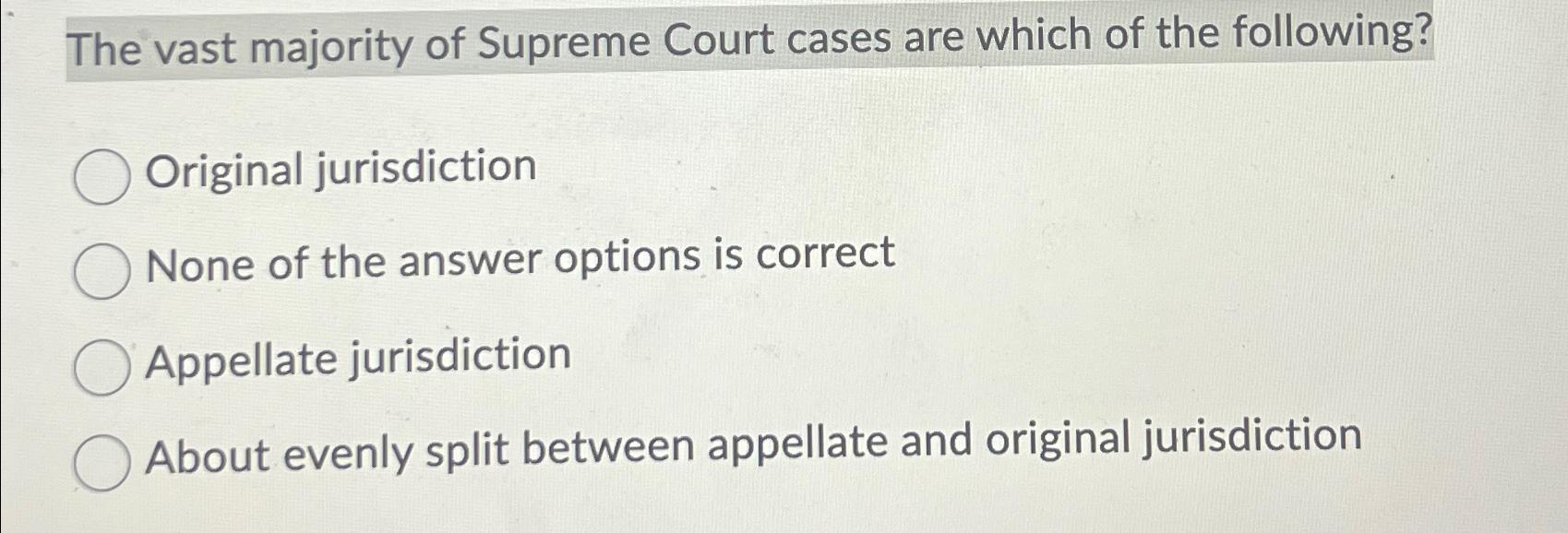 Original jurisdiction of the supreme outlet court