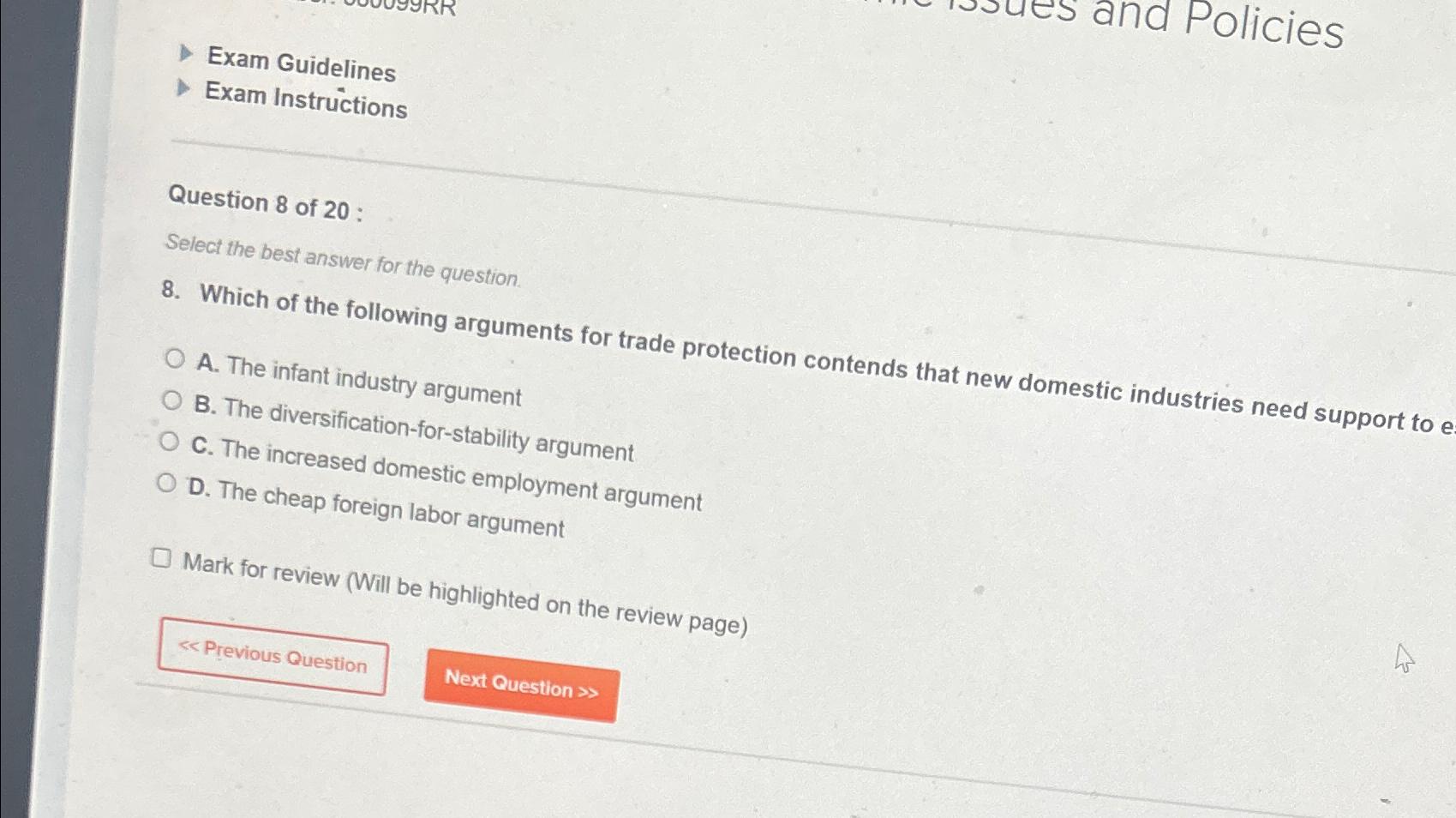 solved-exam-guidelinesexam-instructionsquestion-8-of-20-chegg