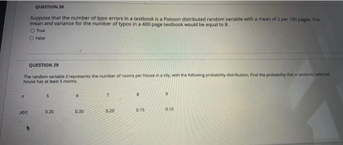 Solved QUESTION 28 Suppose that the number of typo errors in | Chegg.com