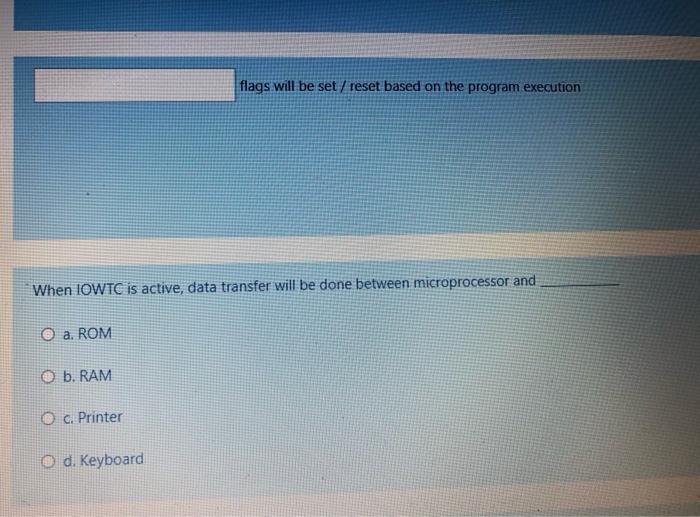 Solved flags will be set / reset based on the program | Chegg.com