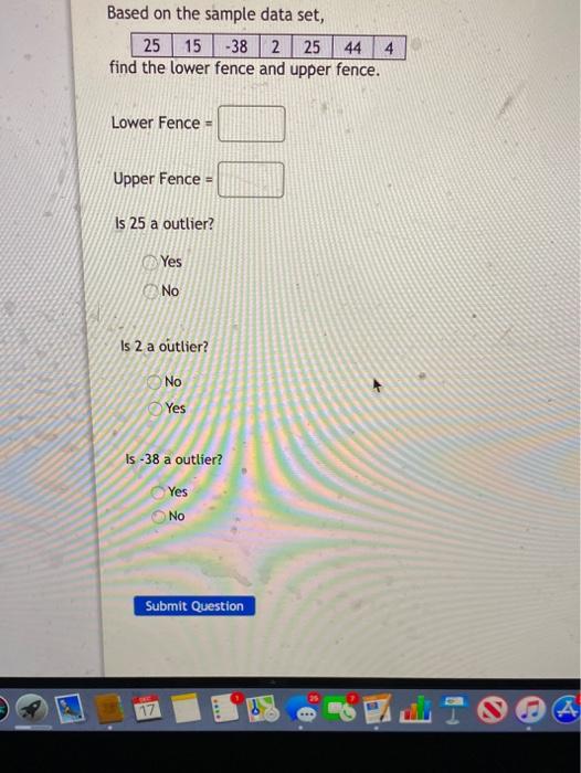 Solved Based on the sample data set, 25 15 -38 2 25 44 4 | Chegg.com