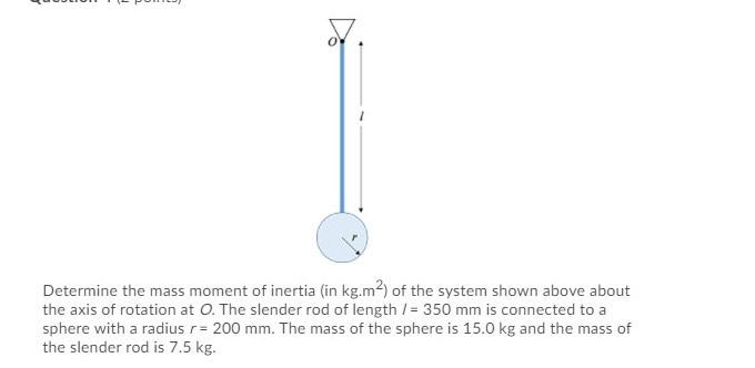 Solved Y. Determine the mass moment of inertia (in kg.m2) of | Chegg.com