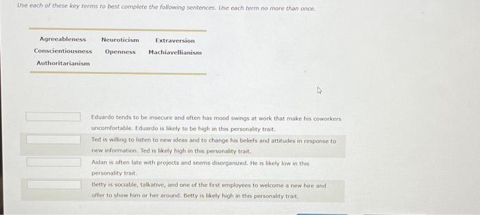 Solved 2. Personality And Personality Frameworks And | Chegg.com