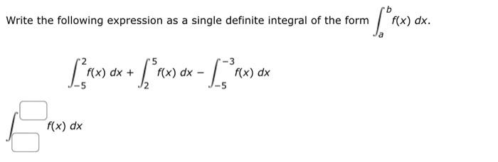 Solved Write the following expression as a single definite | Chegg.com