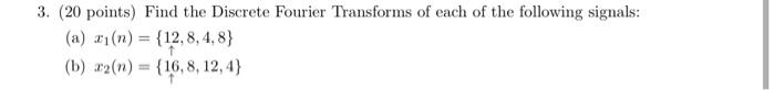 Solved 3. (20 points) Find the Discrete Fourier Transforms | Chegg.com