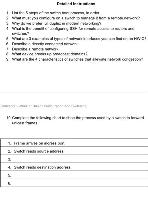 Detailed Instructions 1. List the 5 steps of the | Chegg.com