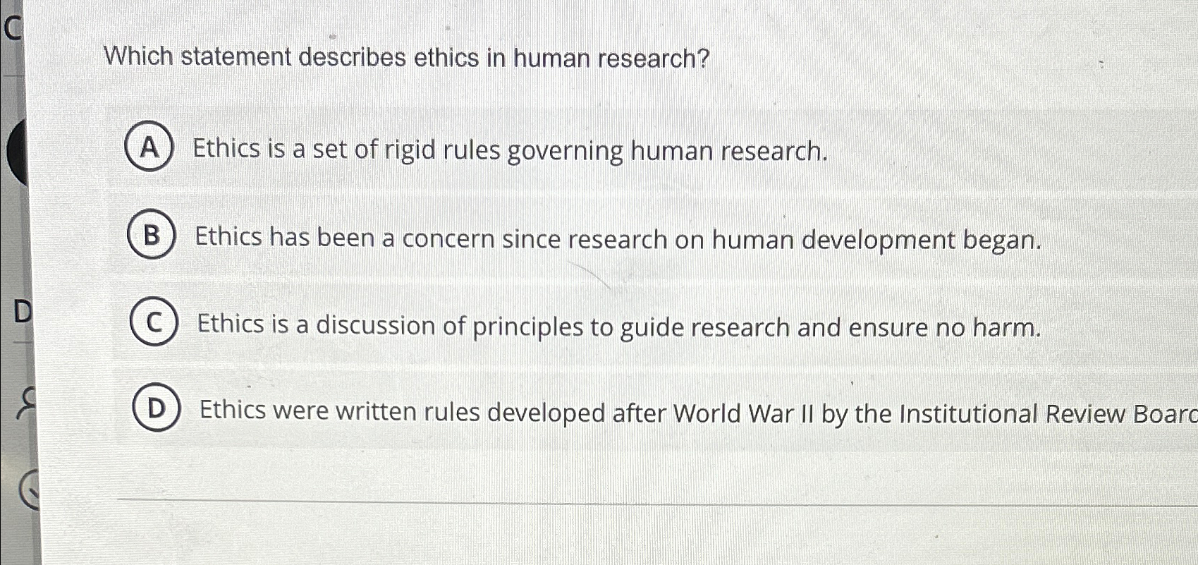 Solved Which Statement Describes Ethics In Human | Chegg.com