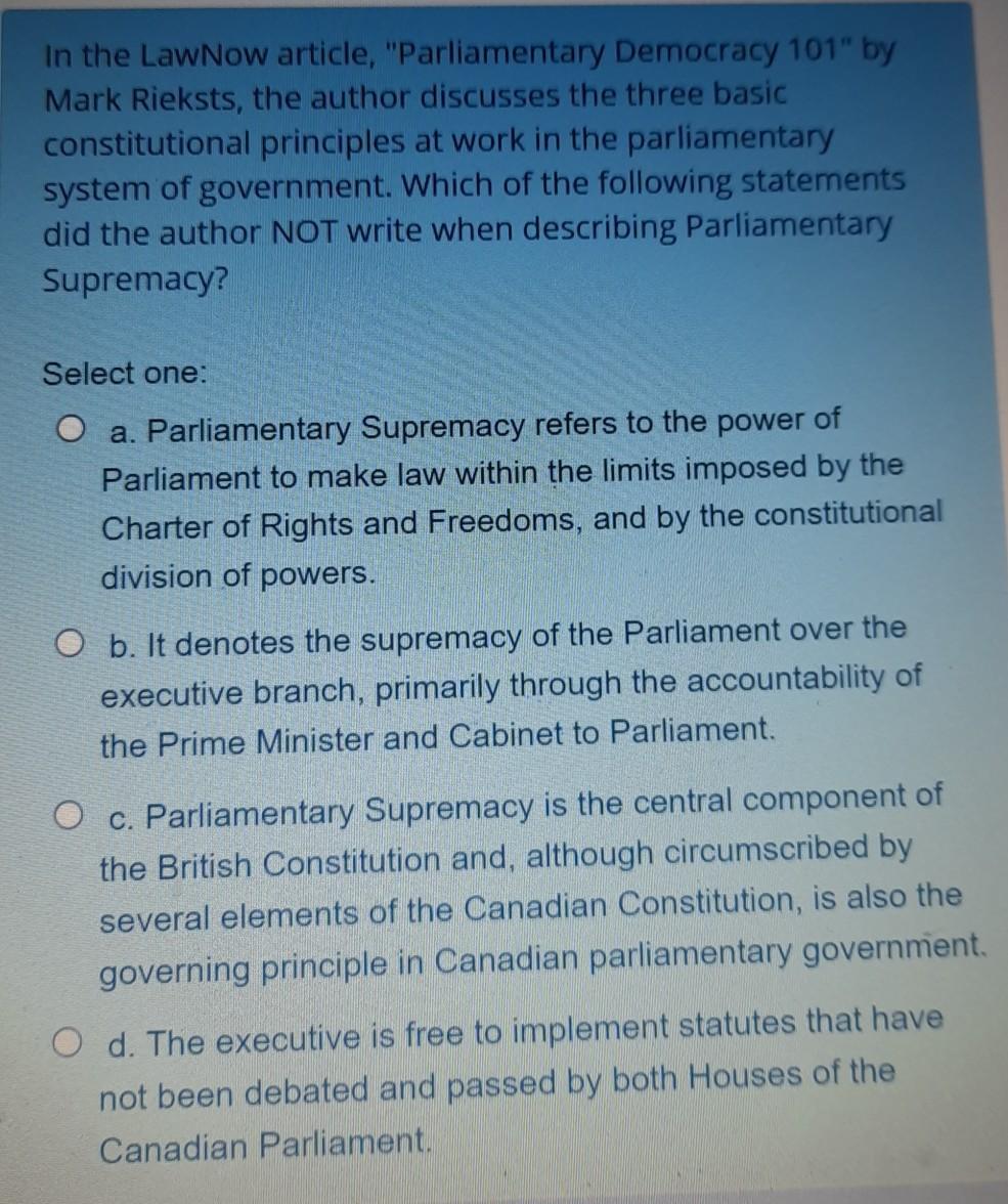 parliamentary democracy