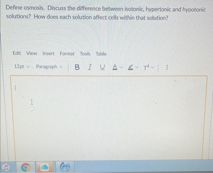 Solved Define osmosis. Discuss the difference between | Chegg.com