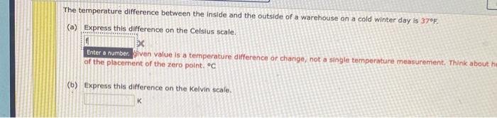 Solved The temperature difference between the inside and the | Chegg.com