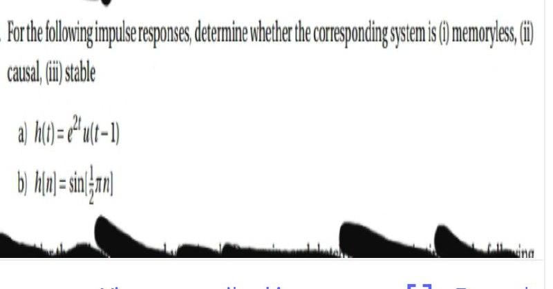 Solved For the following impulse responses, determine | Chegg.com
