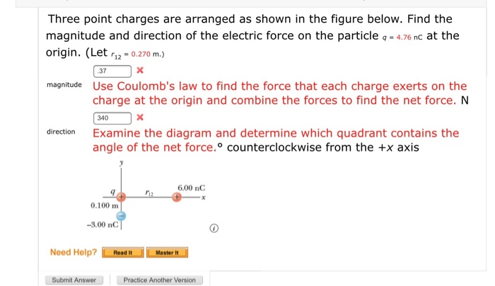 Solved Three point charges are arranged as shown in the | Chegg.com