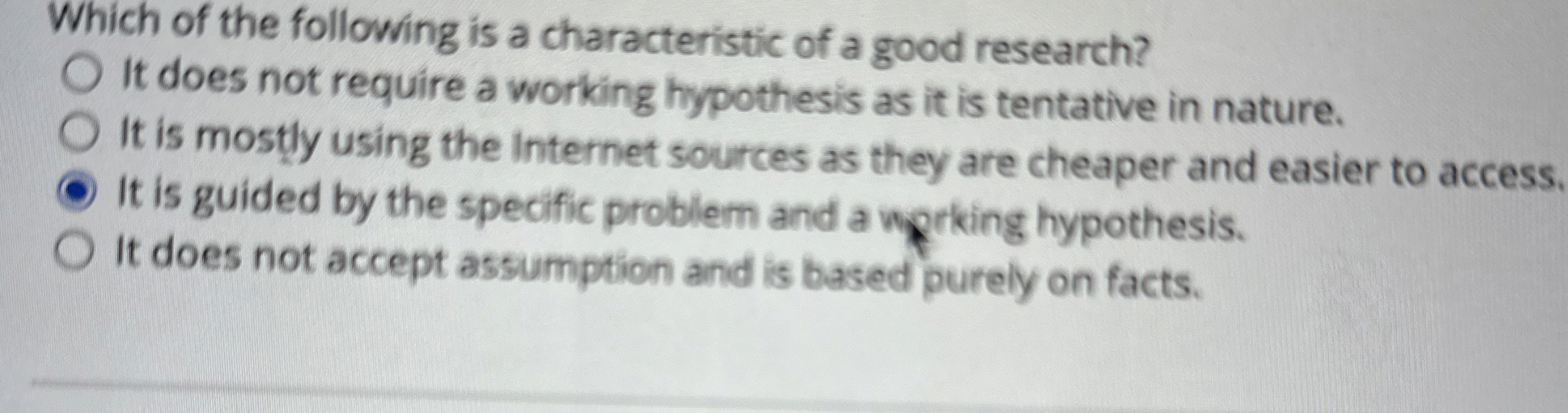 Solved Which of the following is a characteristic of a good | Chegg.com
