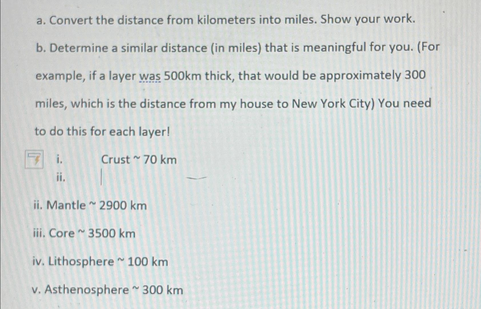 Solved a. Convert the distance from kilometers into miles