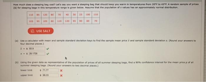 Solved How much does a sleeping bag cost? Let's say you want