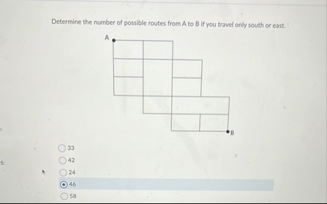 Determine the number of possible routes from A ﻿to B | Chegg.com