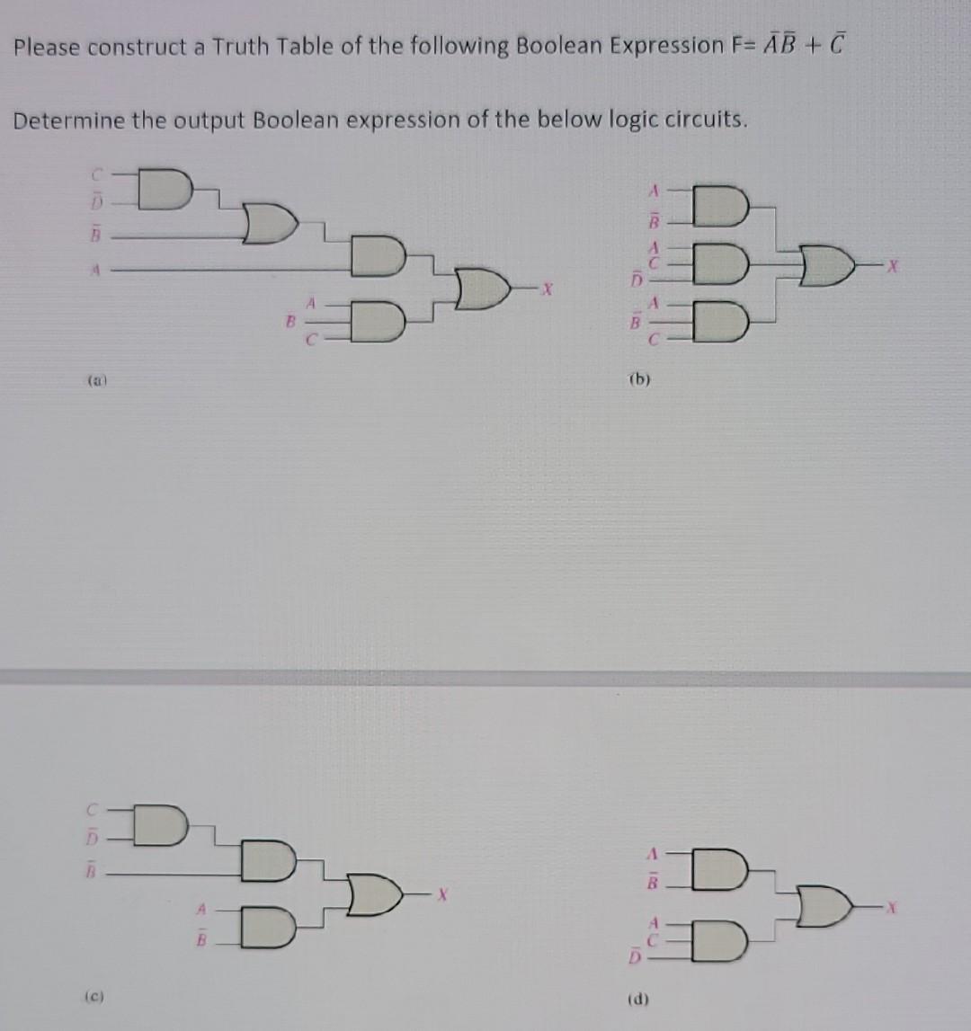 Solved Please construct a Truth Table of the following | Chegg.com