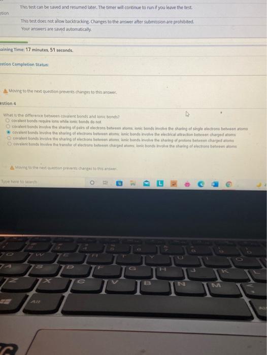 Solved This test can be saved and resumed later. The time