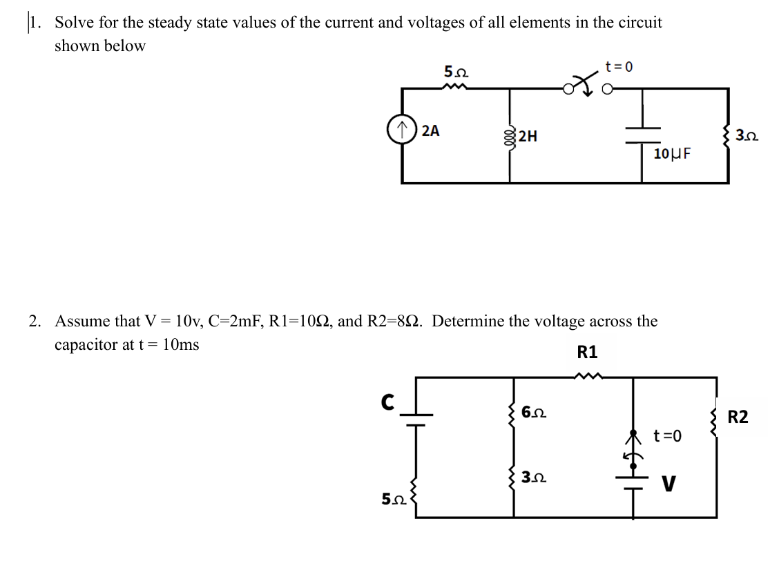 Solved Solve for the steady state values of the current and | Chegg.com