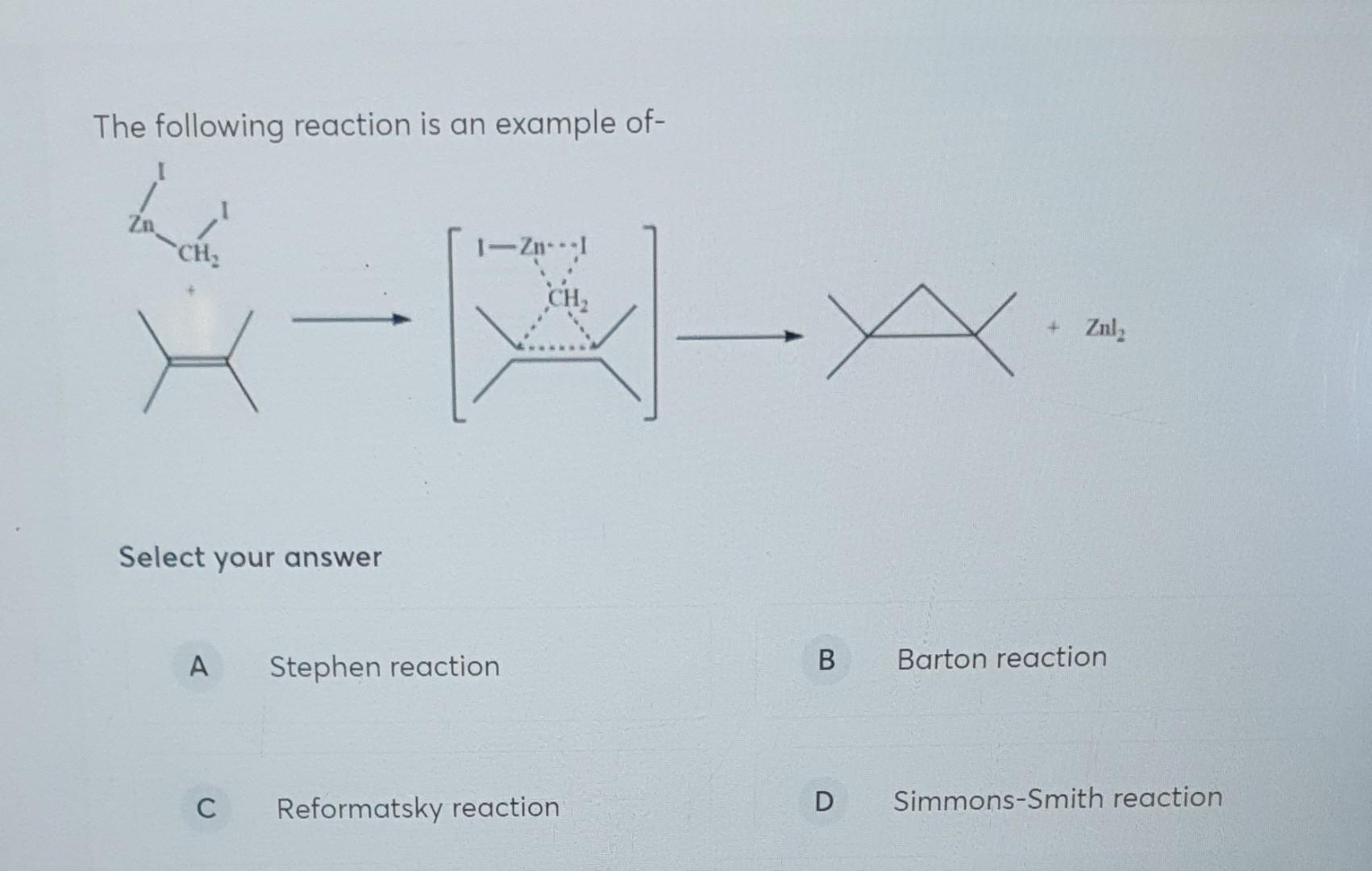 Solved The Following Reaction Is An Example Of Select Your 2774