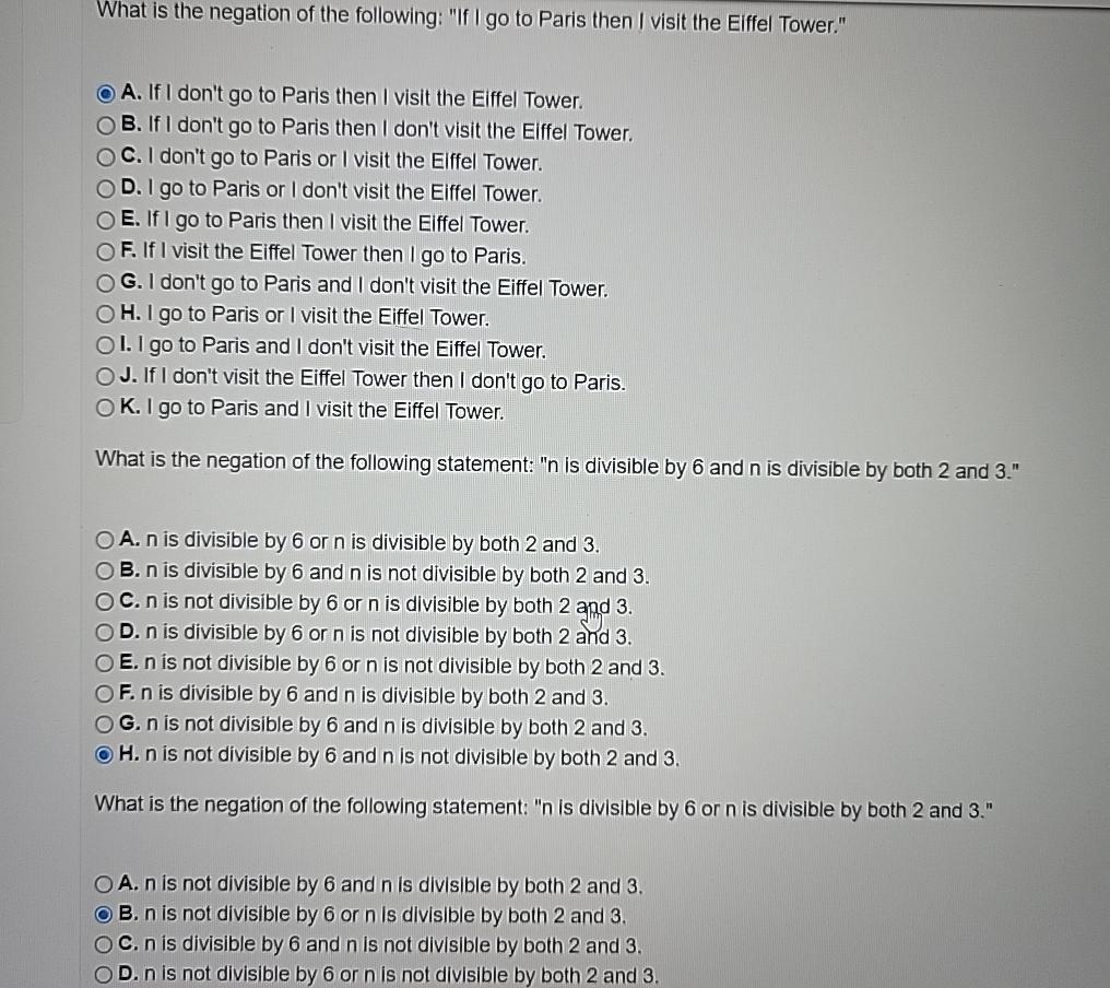 Solved What is the negation of the following: 