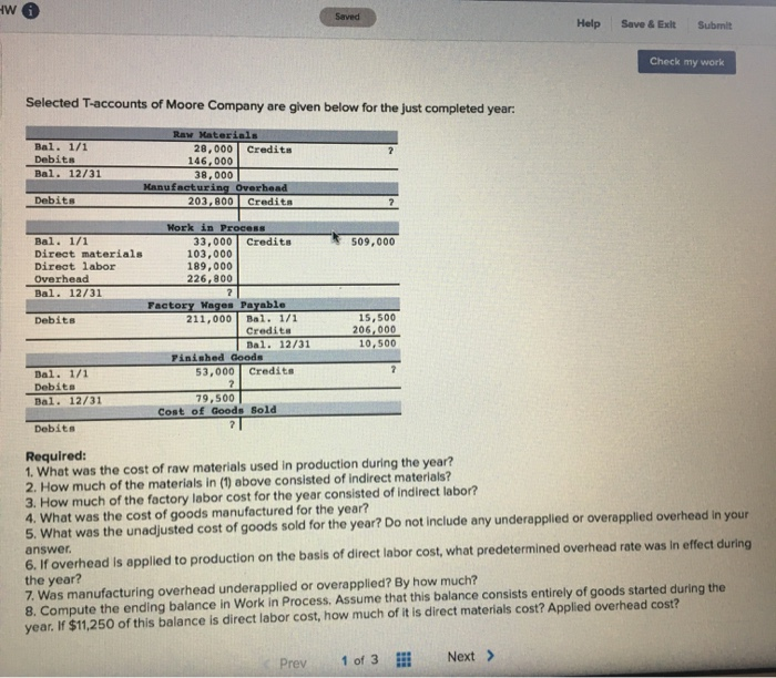 Solved Saved Help Save & Exit Submit Check my work Selected | Chegg.com