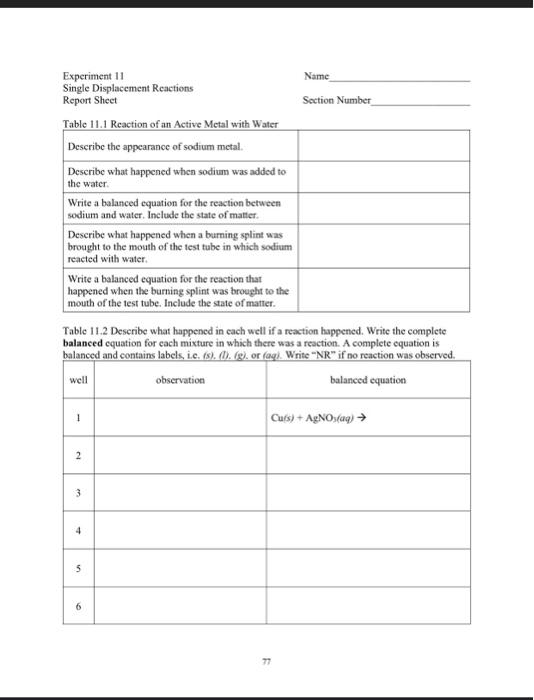 Solved Table 11.2 Deseribe what happened in each well if a | Chegg.com