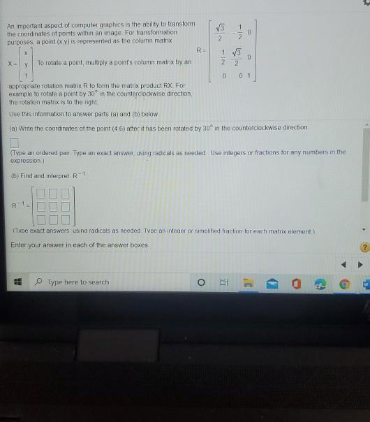 Solved An important aspect of computer graphics is the | Chegg.com
