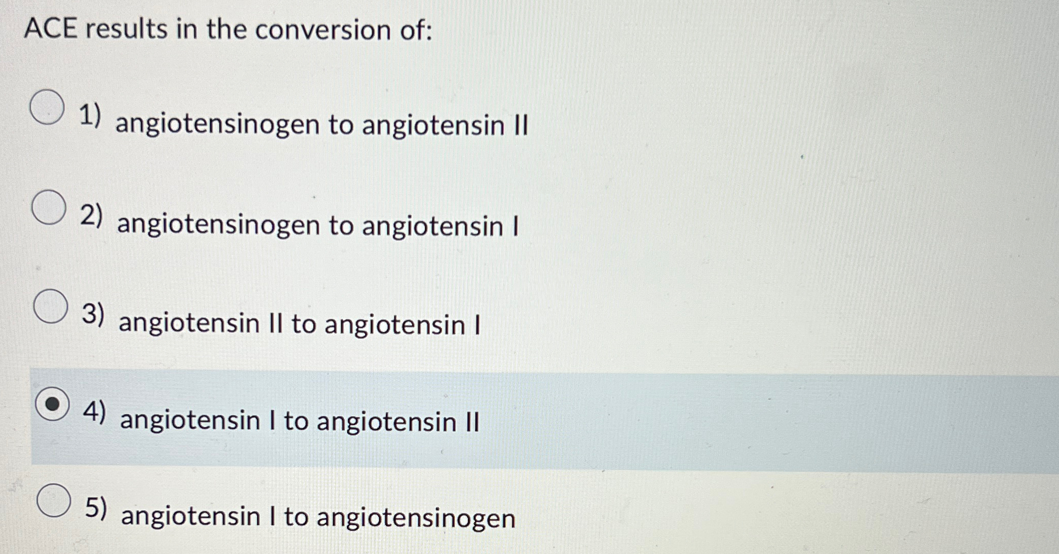 Solved ACE results in the conversion ofangiotensinogen to