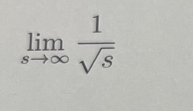 Solved lims→∞s1 | Chegg.com